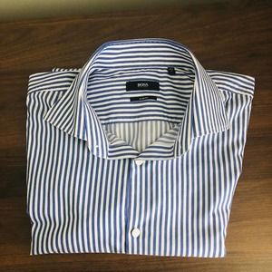💙 Hugo Boss Stripe Dress Shirt 17”